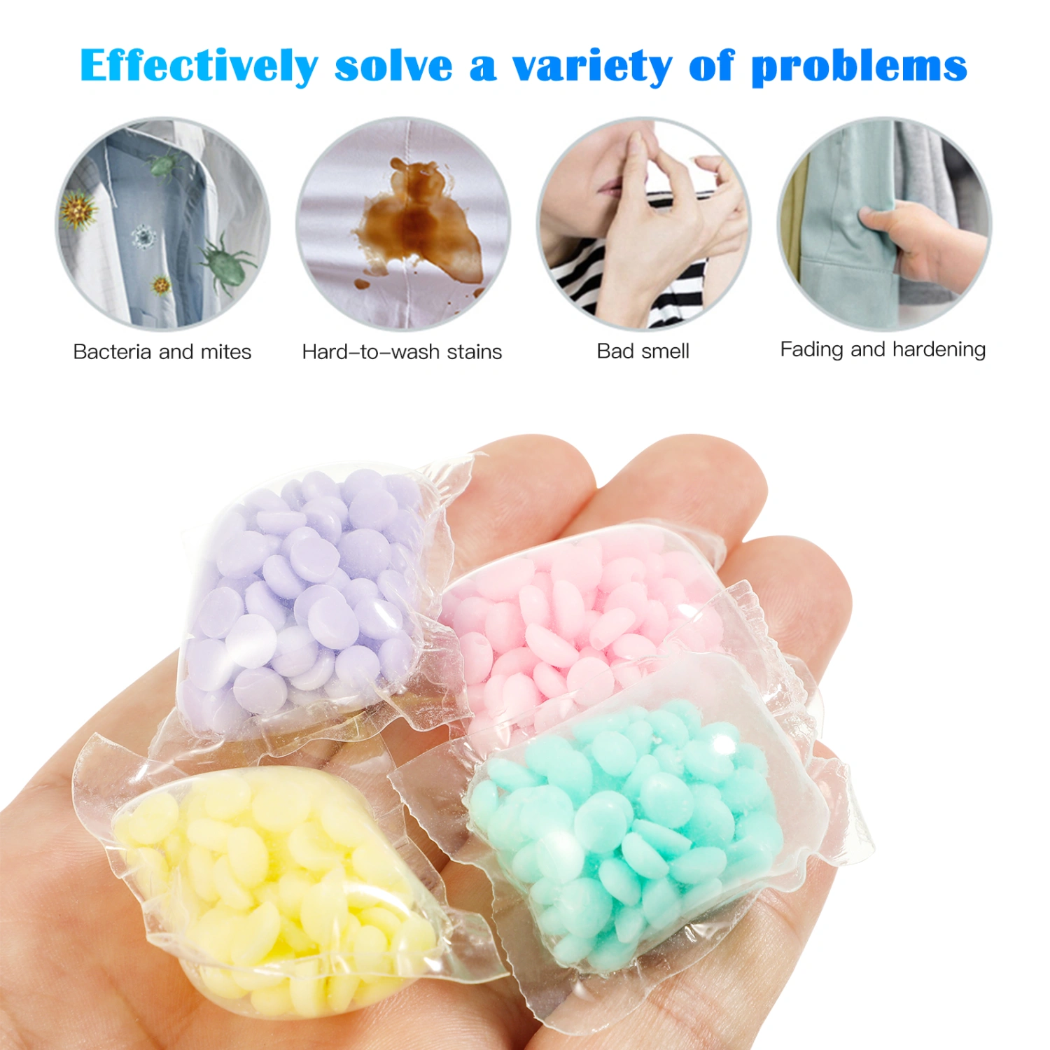 50pcs  Laundry Beads Laundry Scent Boosters Long Lasting Fragrance Laundry Beads (Assorted Color)