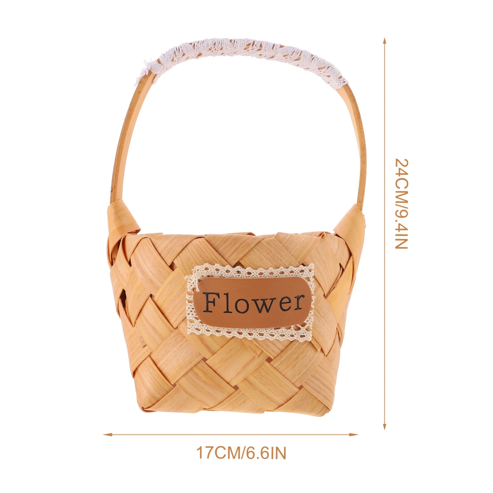 Handmade Flower Basket Decorative Storage Basket Bamboo Weaving Flower Basket