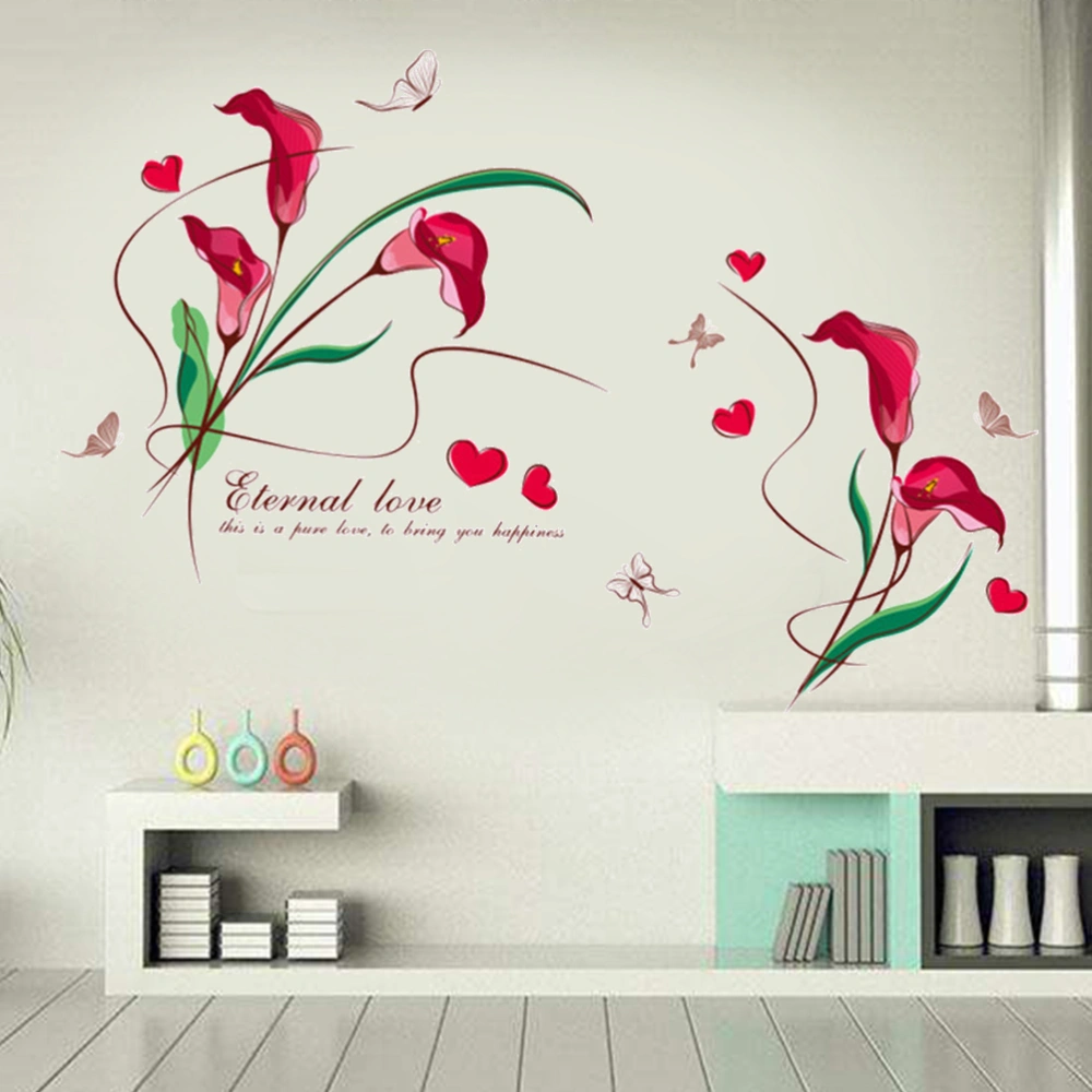 Removable Calla Lily Decal Wall Stickers Home Decor Living Room Bedroom Background Self Adhesive Diy Mural