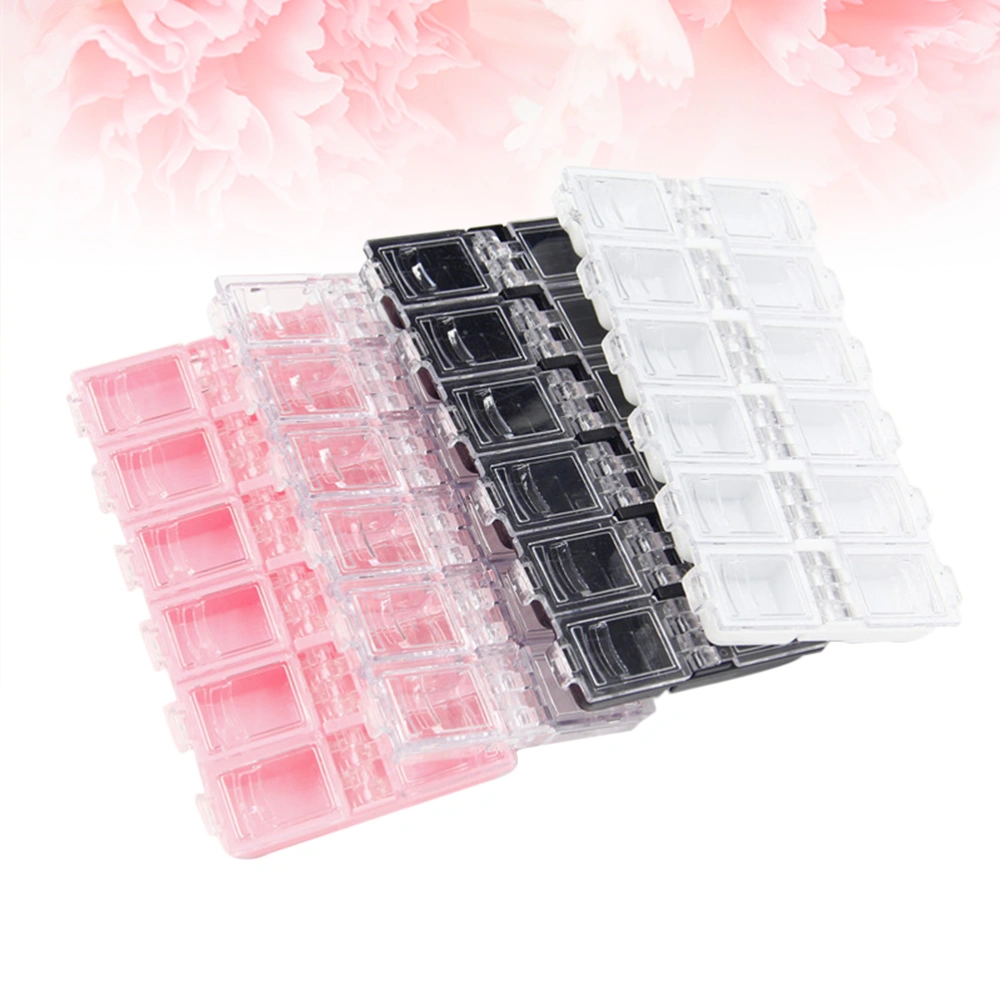 4PCS 12 Compartments Jewelry Storage Box Transparent Cover Nail Art Decorations Container Empty Case Holder Organizer