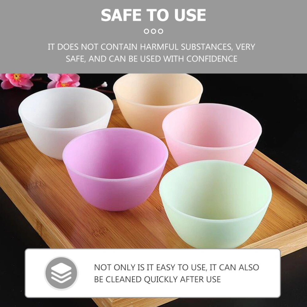 6pcs Household Facial Bowls Silicone Facial Mask Bowls Anti-fall Condiment Bowls