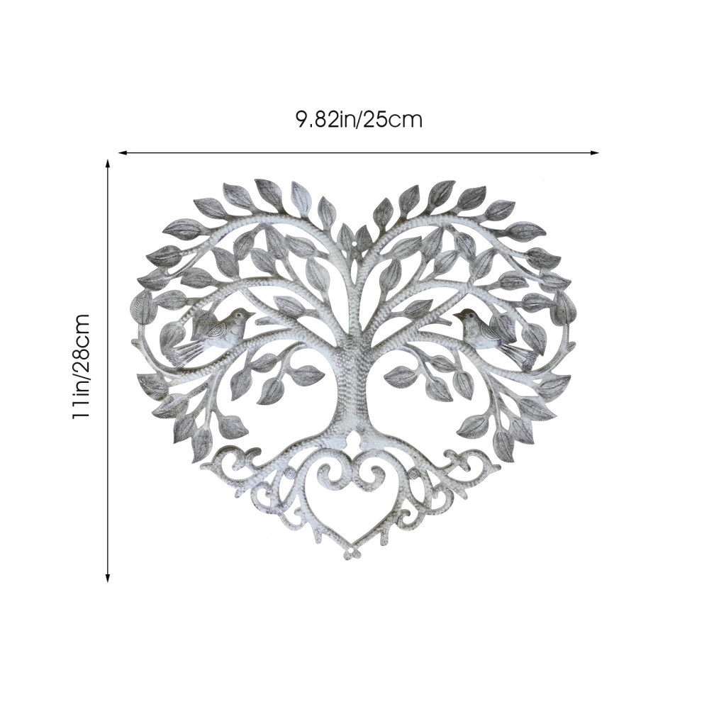 Heart Design Life Tree Metal Wall Art Garden Decor Yard Hanging Ornament