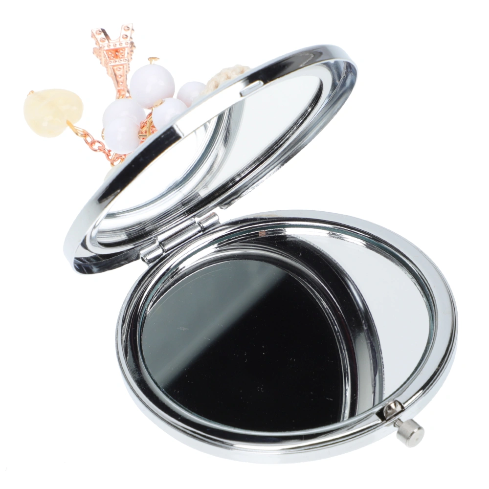 Compact Mirror Loving Heart Tassel Cosmetic Mirror Carry Magnifying Mirror for Travel