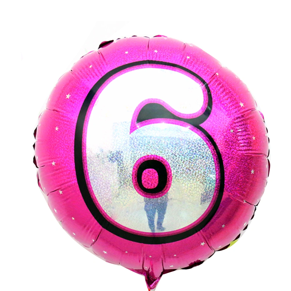 Number 6 Helium Foil Balloons Birthday Number Balloons 6 for Wedding Anniversary Decoration (Rose Red)