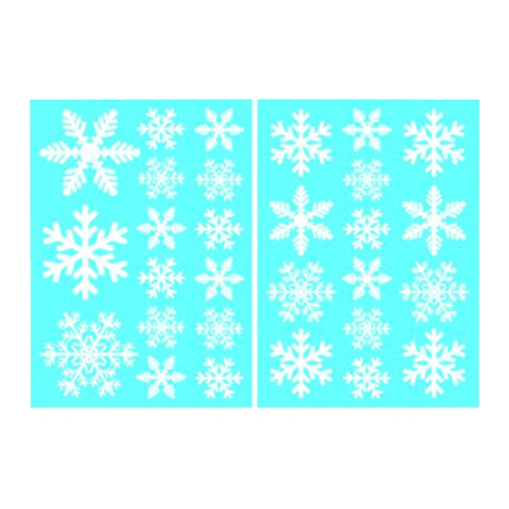 4 pcs Christmas Snowflake Sticker Door Window Static Sticker Decor Lifelike Snowflake Sticker for Home Shopping Mall (White)