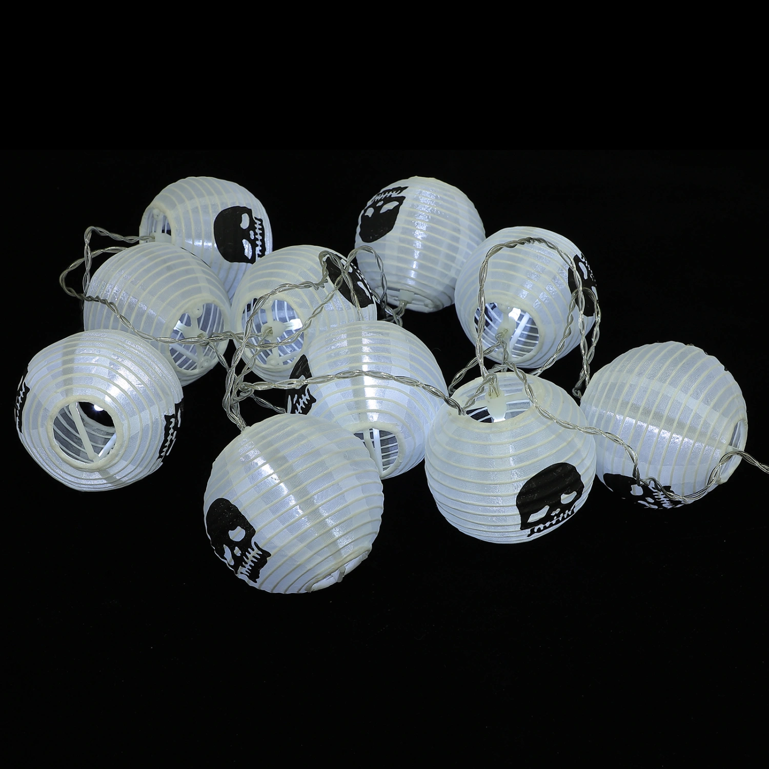 Halloween Lights Skull Pattern Lantern Light String LED Battery Operated Lantern Lights