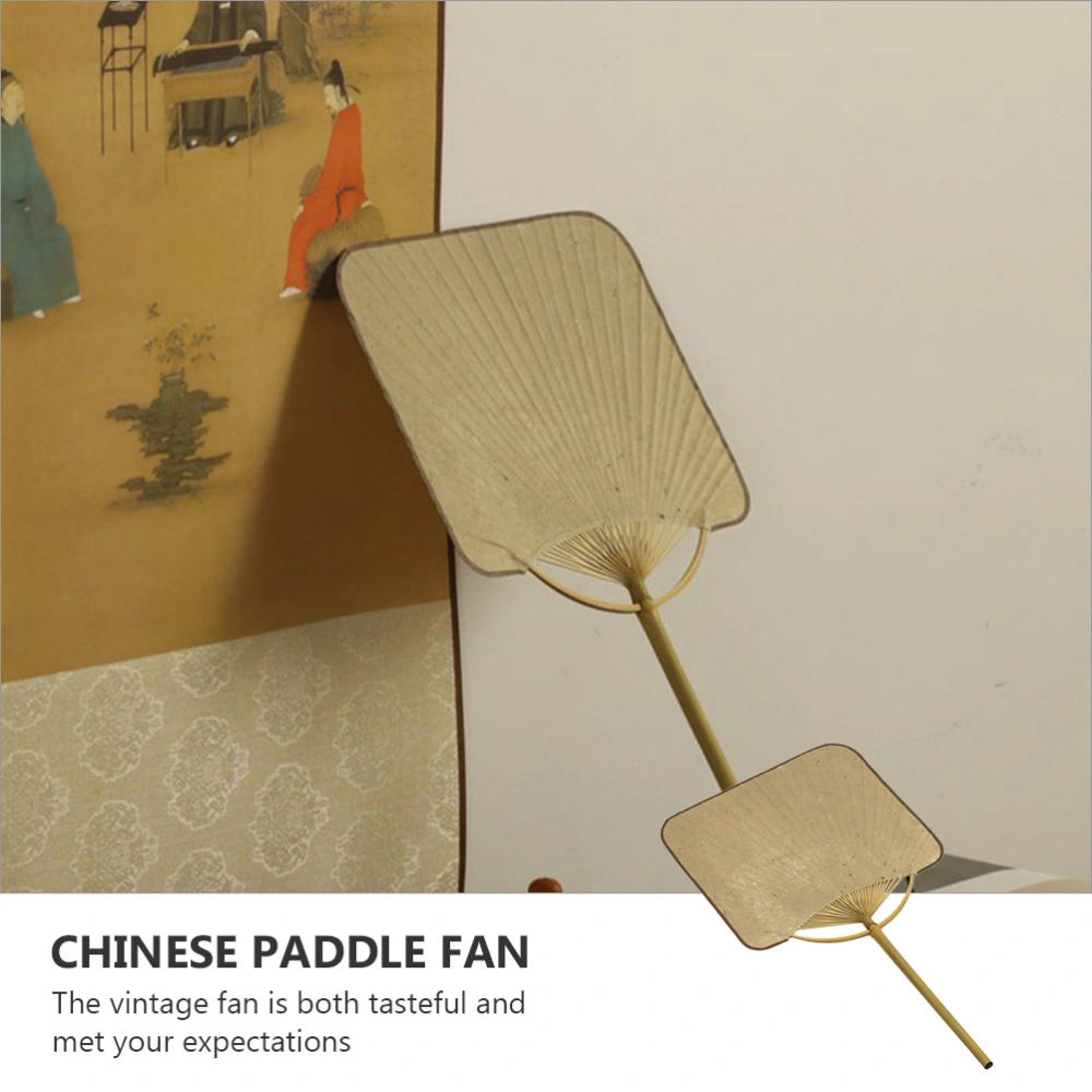 1Pc Chinese Style Hand Fan Chinese Art Paper Fan Retro Bamboo Bone Square Fan