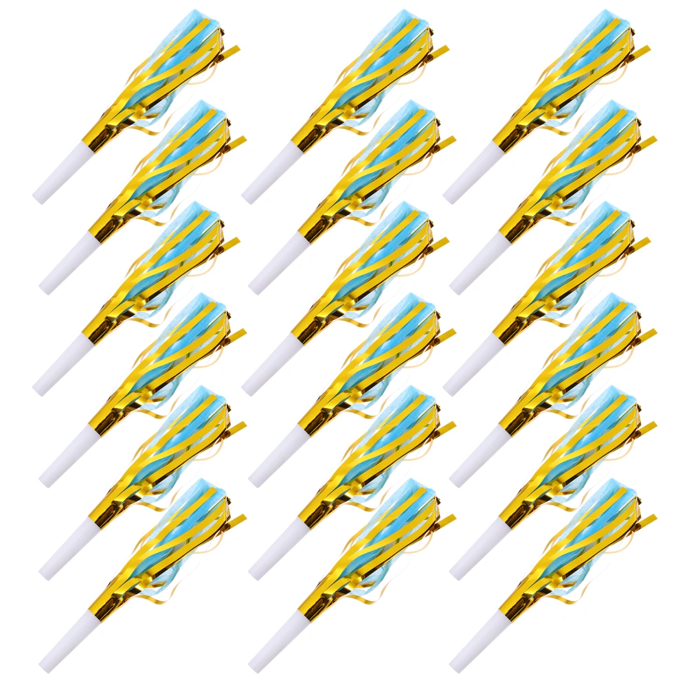 18 Pcs Fringed Noise Maker Musical Blowouts Whistle Fringed Party Blowers