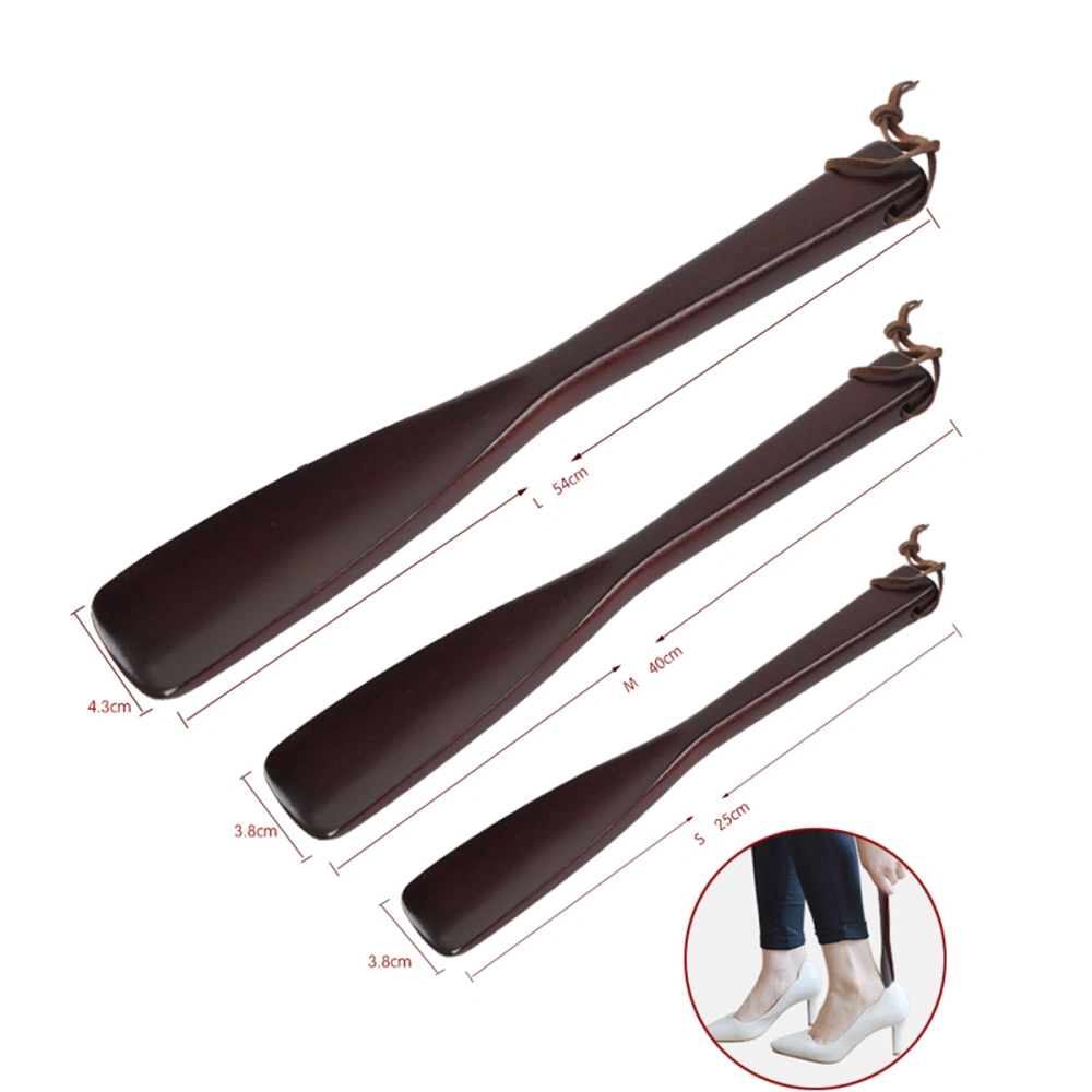 54cm Long Handled Wooden Shoe Horn Wood Shoehorn for Men Women Kids Seniors Pregnancy (Red)