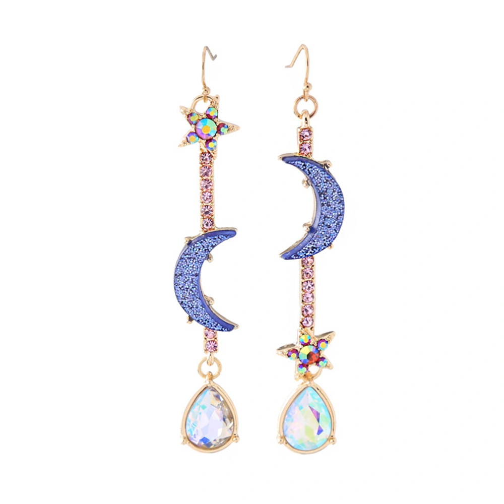 Long Earrings Moon Star Droplets Dangle Earings Vintage Fashion Jewelry for Women