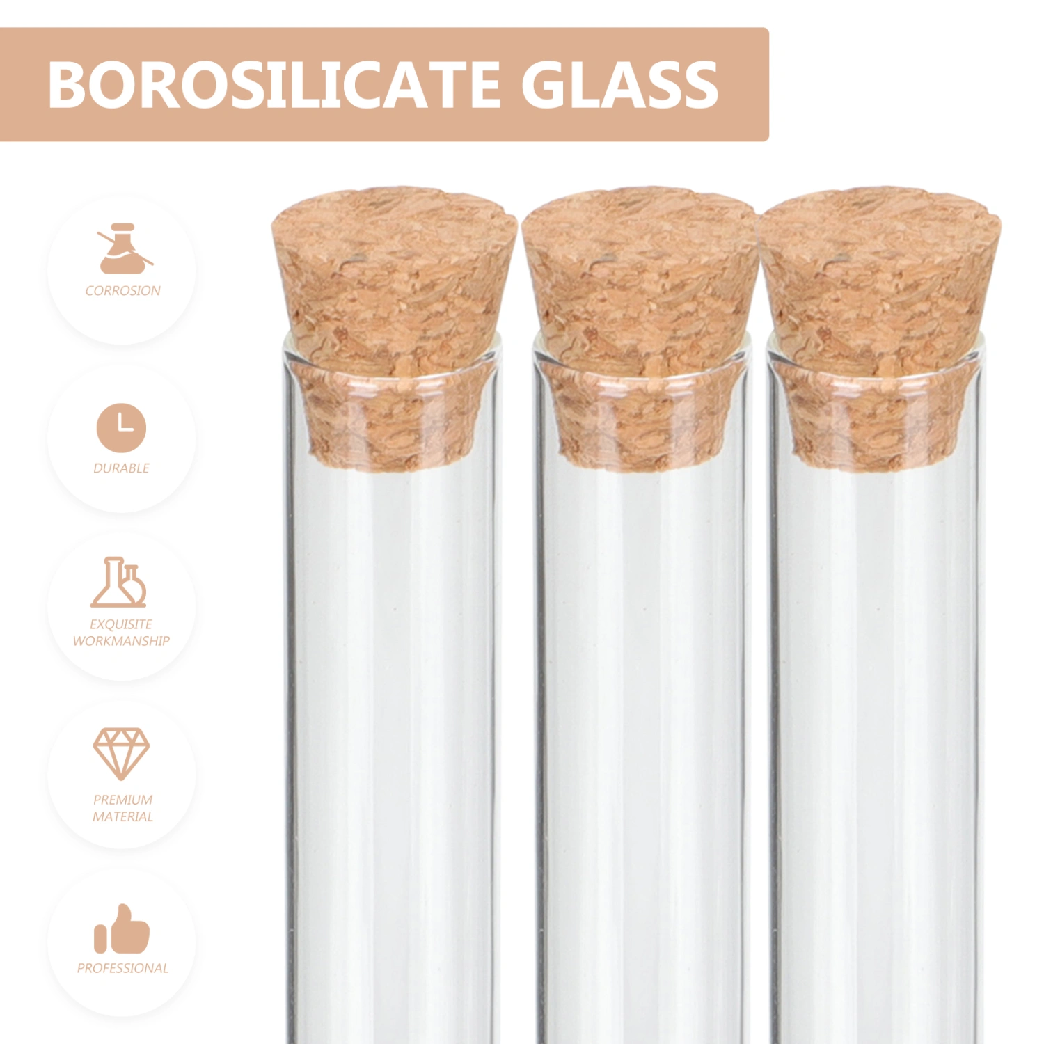 30pcs Glass Vials Small Glass Bottles Liquid Medicine Sample Storage Vials with Cork