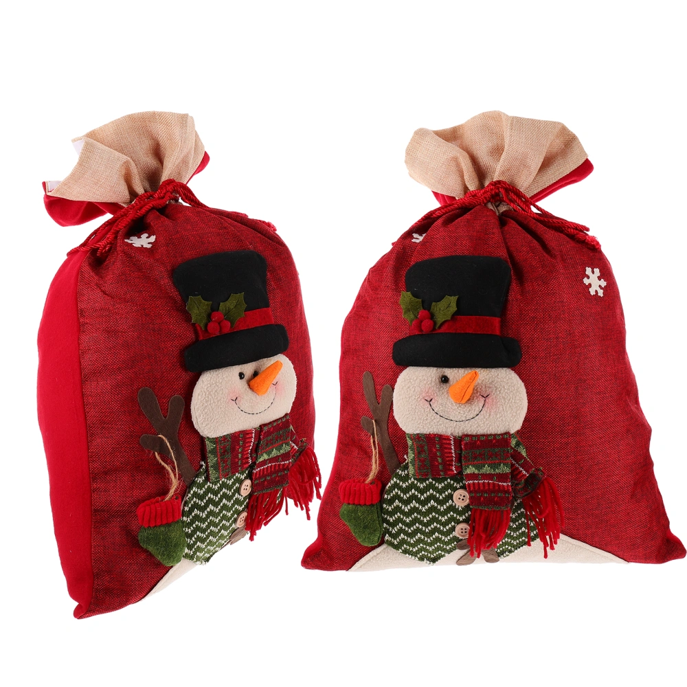 2 Pcs Lovely Christmas Gift Containers Festive Wrapping Bags (L, Sonwman)