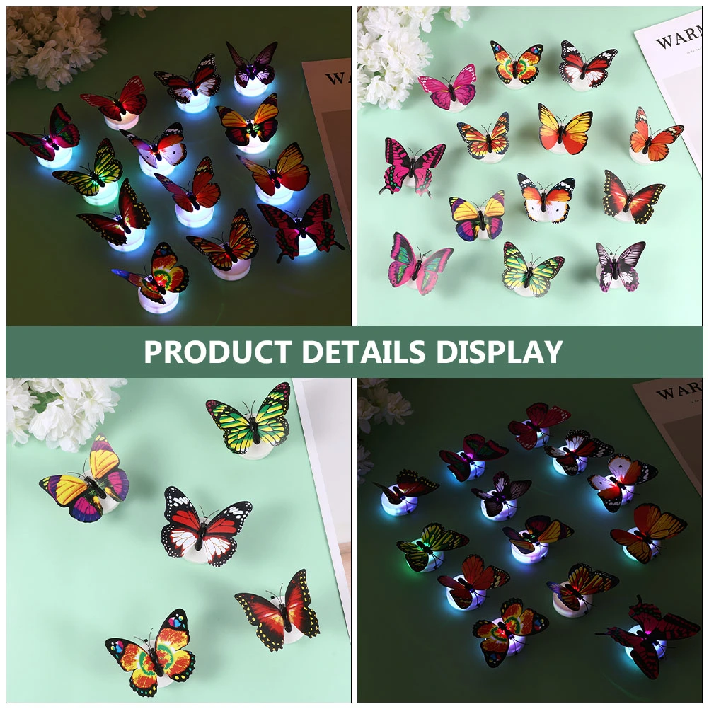 20Pcs Colorful Lamps Night Lights Wall Lights Decorative Lamps (Random Color)