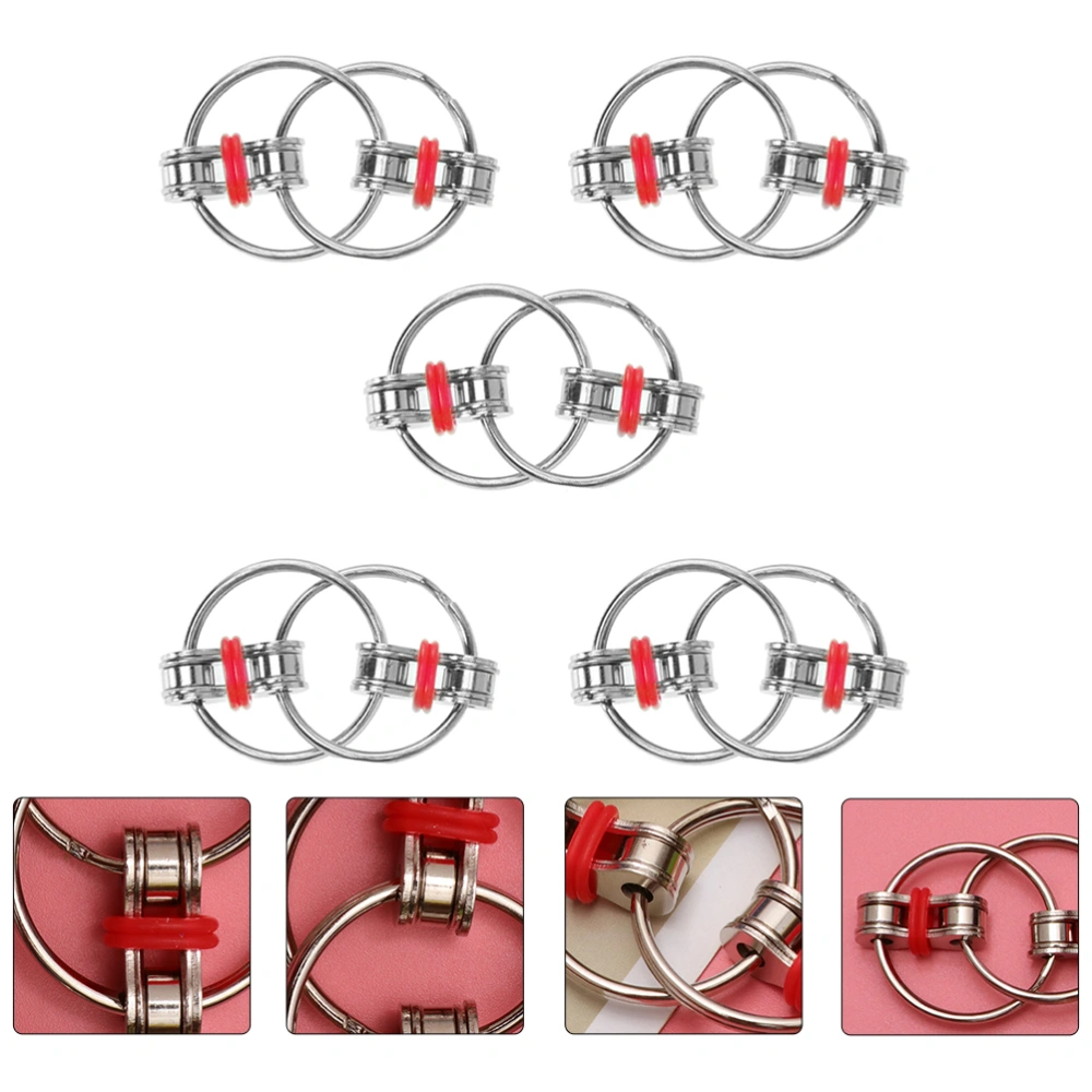 5pcs Stress Relief Chain Toy Decompression Toy Stainless Steel Playthings