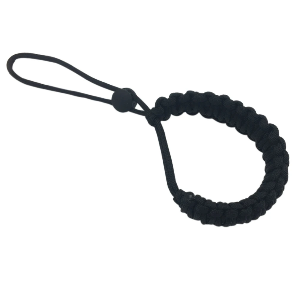 Universal Camera Umbrella Rope Bracelet Handmade Weave Keychain Outdoor Survival Umbrella Rope (Black)