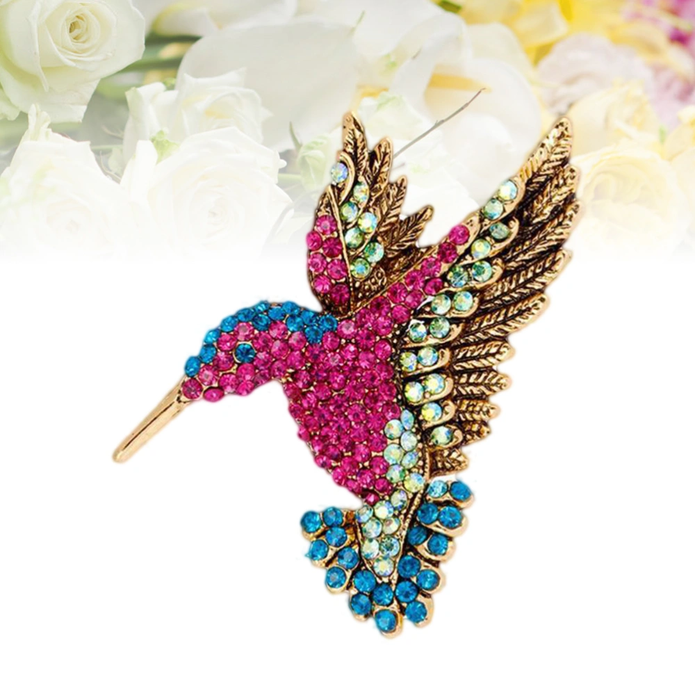 1PC Kingfisher Brooch Alloy Rhinestone Brooch Pin Breastpin  Jewelry Accessories Gift for Women Girls