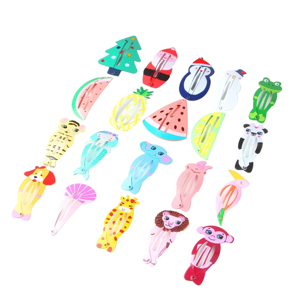 40pcs Lovely Cartoon Hair Clips Printed Snap Hairpins Hair Accessories for Babies Girls Toddlers Children Kids Teens