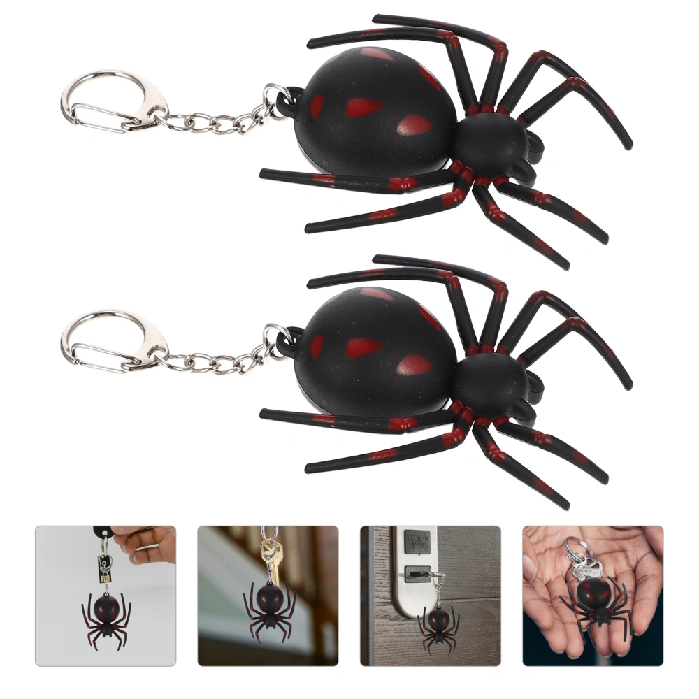 2Pcs Creative Halloween Gift Spider Keychain Pendants Spider Hanging Decors