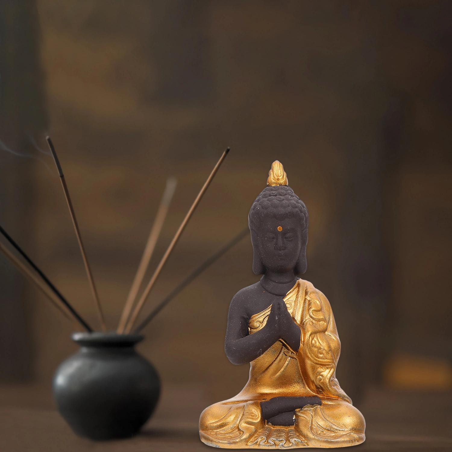 Purple Clay Buddha Statue Delicate Home Decoration Zen Style Buddha Adorn