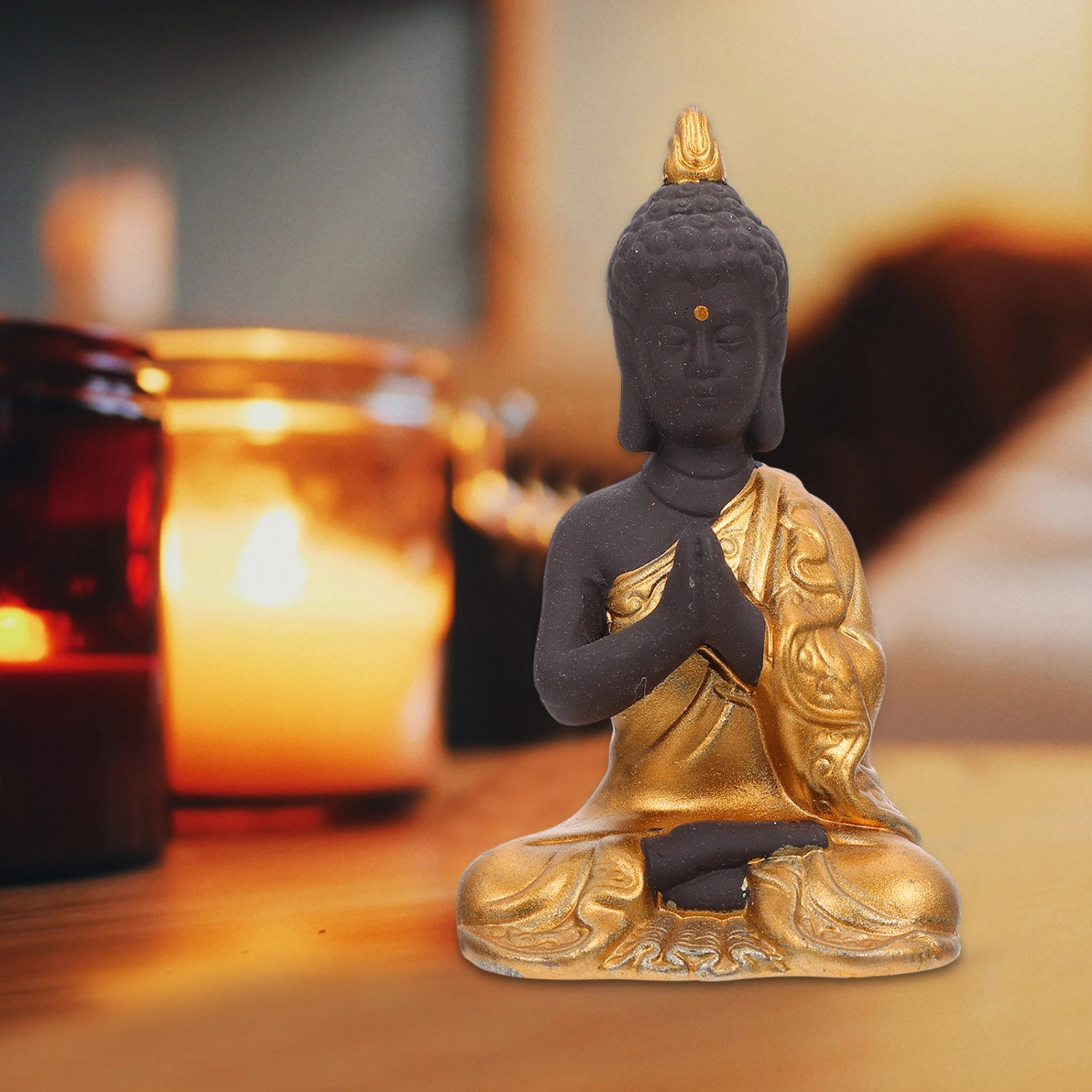Purple Clay Buddha Statue Delicate Home Decoration Zen Style Buddha Adorn