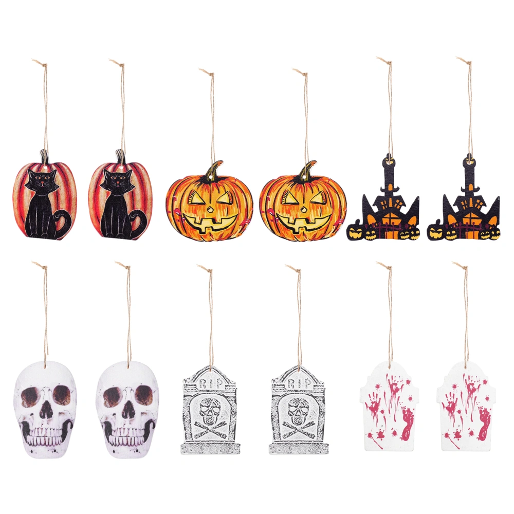 24Pcs Halloween Board Pendant Halloween Tree Pendant Halloween Decor Party Favors (Mixed Style)