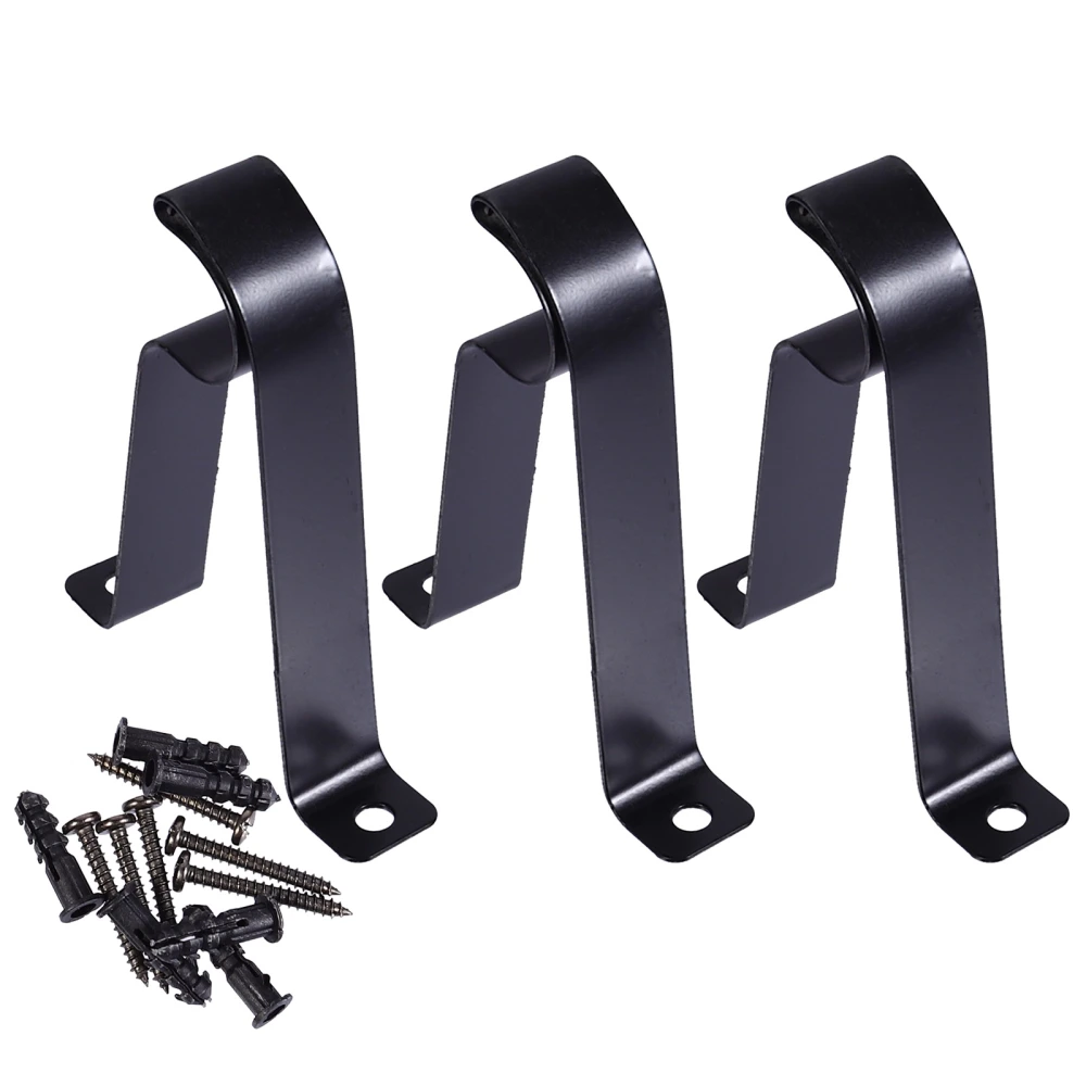 3pcs Curtain Rod Adjusting Brackets R-type Support Single Rod Bases (25mm)