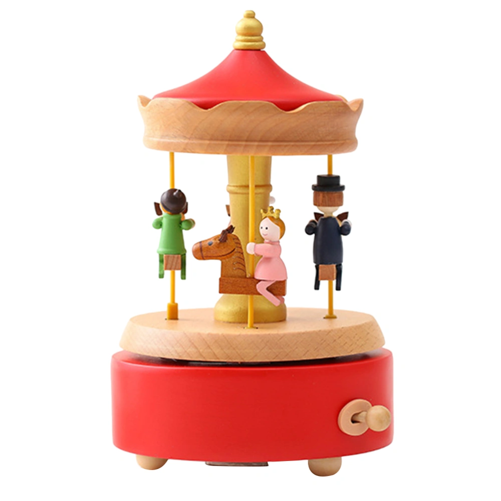 Carousel Music Box Wooden Musical Box Children's Toy Carousel Home Decoration Christmas Decorations for Kids Girls Friends Castle in The Sky Melody