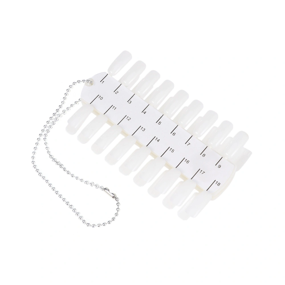 3pcs Nail Tool Nail Color with A Chain Transparent Acrylic False Nail Board Nail Tips Nail Polish Display Board Polish Display Practice for Women (White)