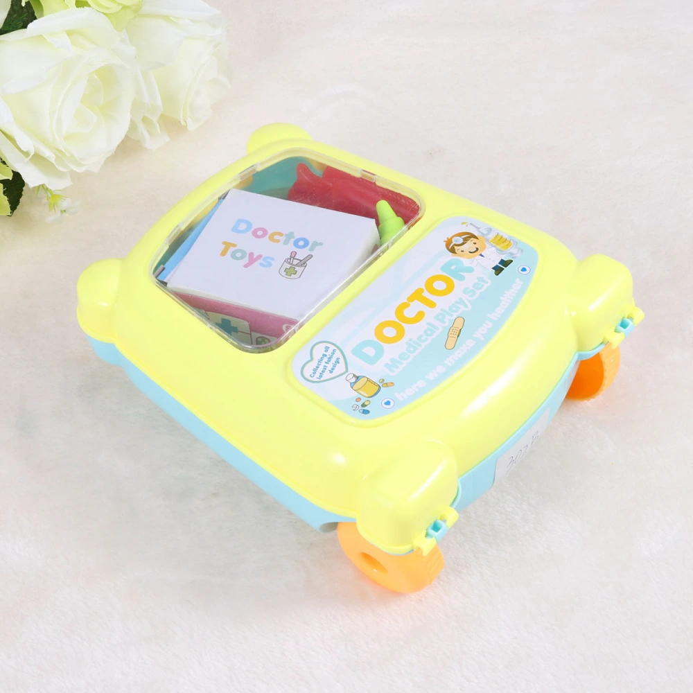 8pcs Children's Portable Suitcase Toy Educational Simulation Medical Equipment Set Pretend Play Toy(302B Random Color）