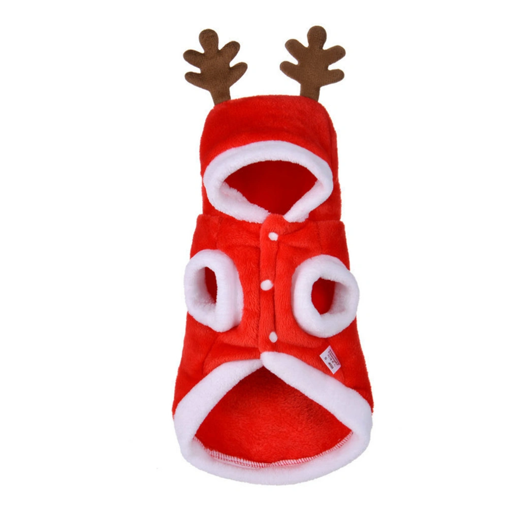 Adorable Pet Elk Clothes Warm Christmas Costume Party Suits for Puppy Dog (Size M)