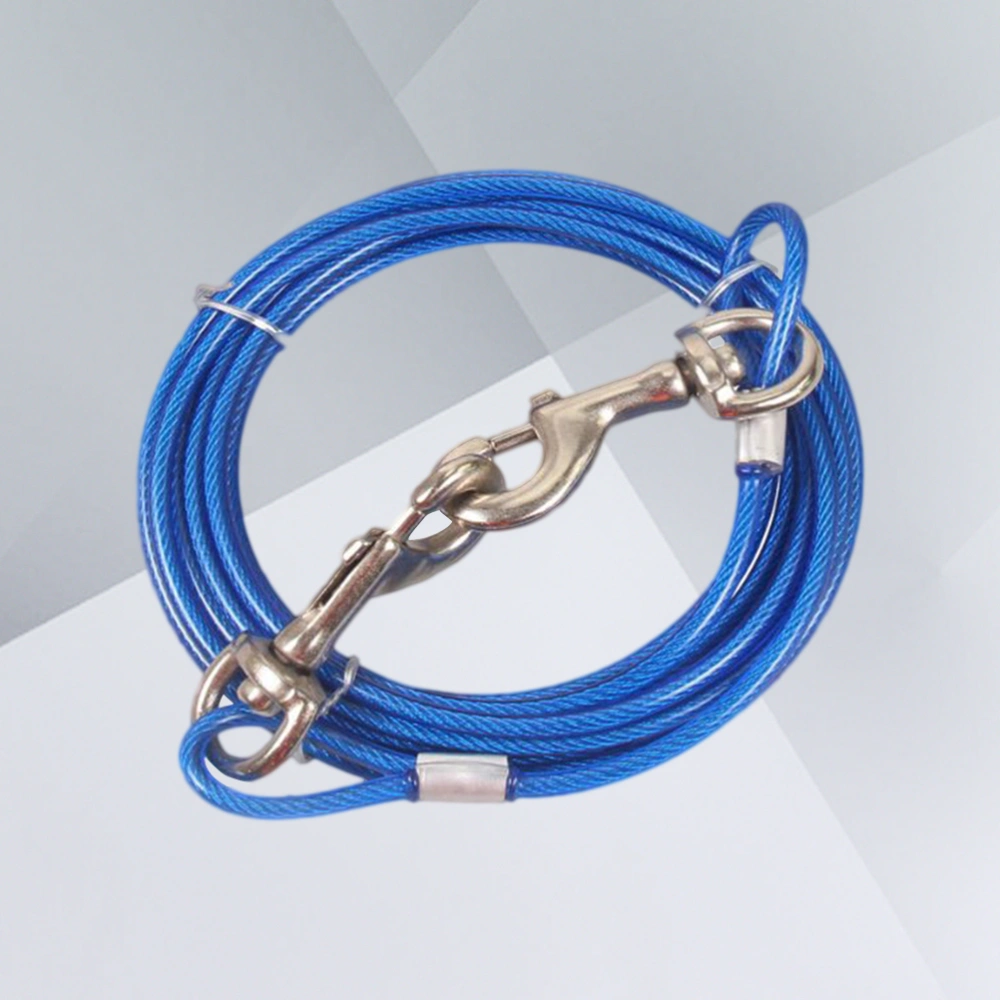 Stainless Steel Wire Dog Stainless Steel Wire Durable Hauling Cable for Pet Animal Dog (Blue, 5.0mmx3m)