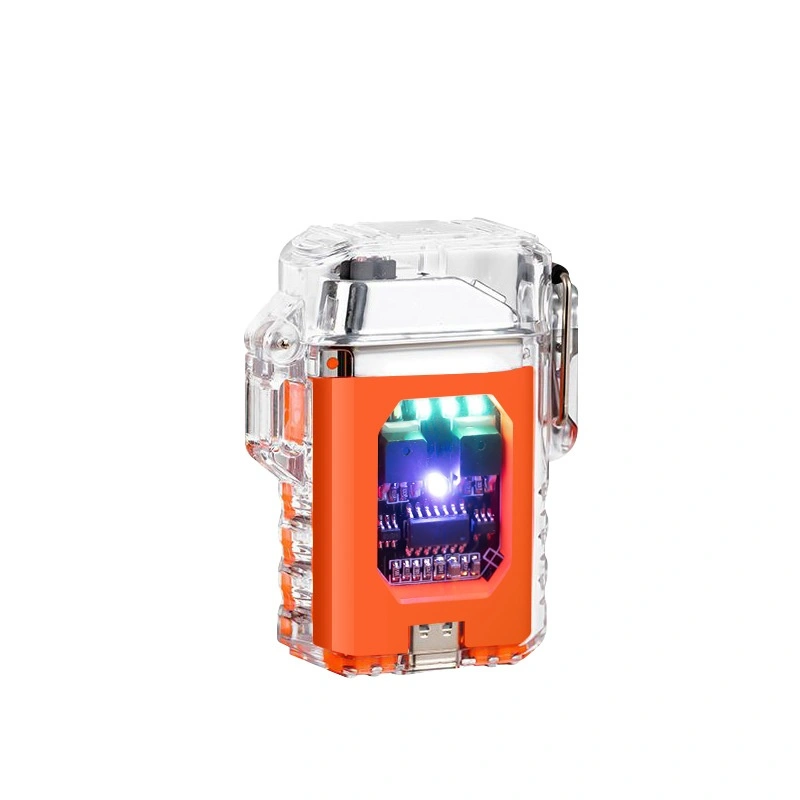 Transparent Case Waterproof Windproof Outdoor Double Electric Lighter