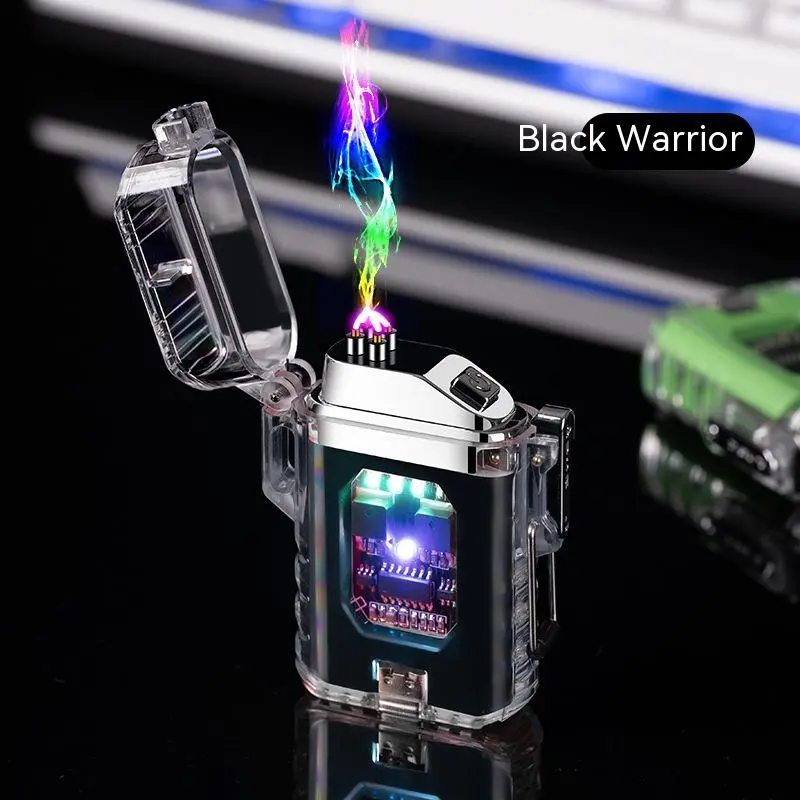Transparent Case Waterproof Windproof Outdoor Double Electric Lighter