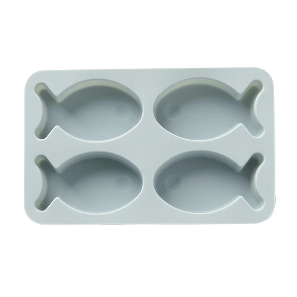 4 Grids Fish Ice Cube Tray Food Grade Silicone Mold Cake Decorating Tool Cupcake Dessert Chocolate Fondant Mold (Blue)