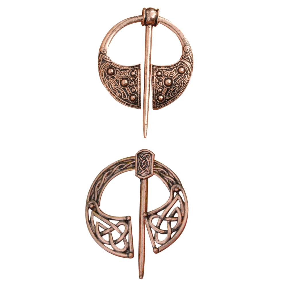 2Pcs Retro Brooches Alloy Breast Alloy Brooches Clothing Ornaments