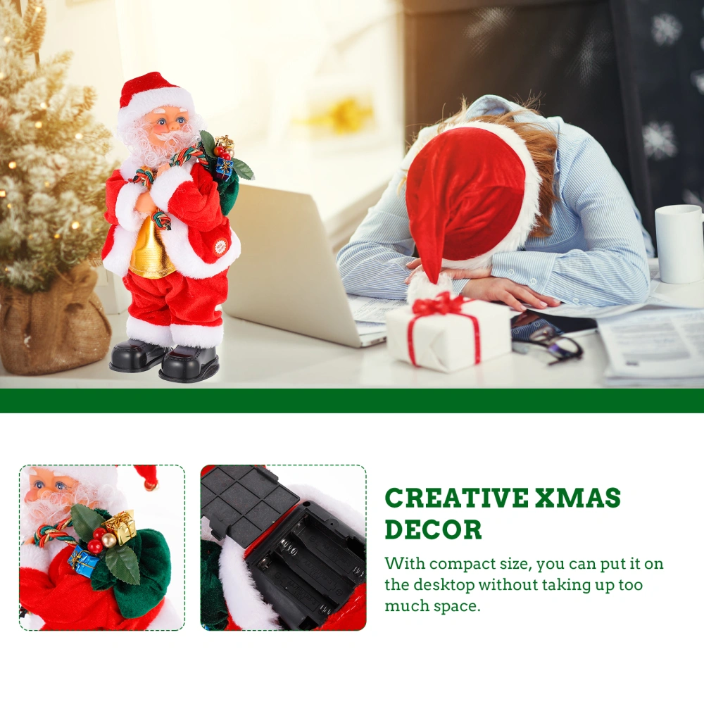 1Pc Music Santa Claus Toy Creative Xmas Adornment Home Decor Without Battery