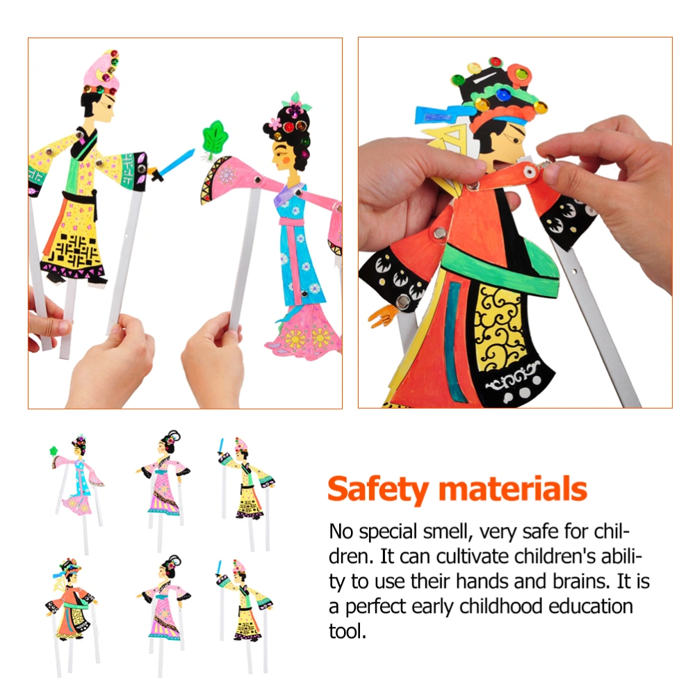 6 Pcs DIY Shadow Puppetry Kit DIY Chinese Traditional Shadow Puppetry Toys