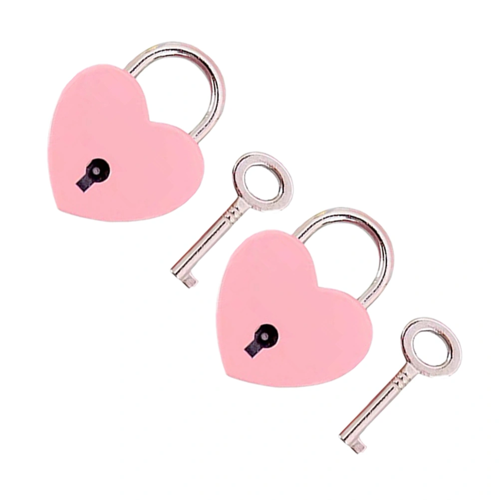 2pcs Love Heart Lock Suitcase Security Lock Cabinet Lock Mini Heart Padlock