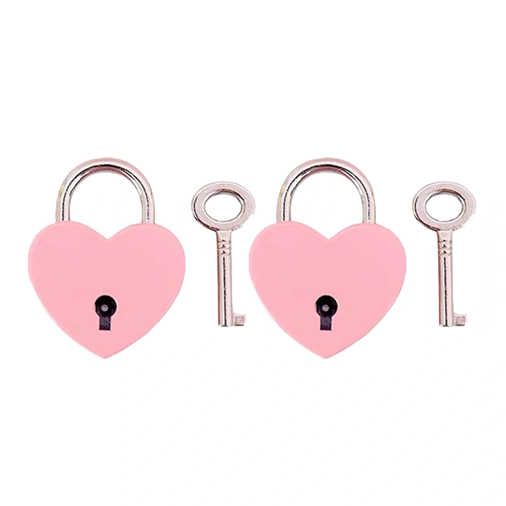 2pcs Love Heart Lock Suitcase Security Lock Cabinet Lock Mini Heart Padlock