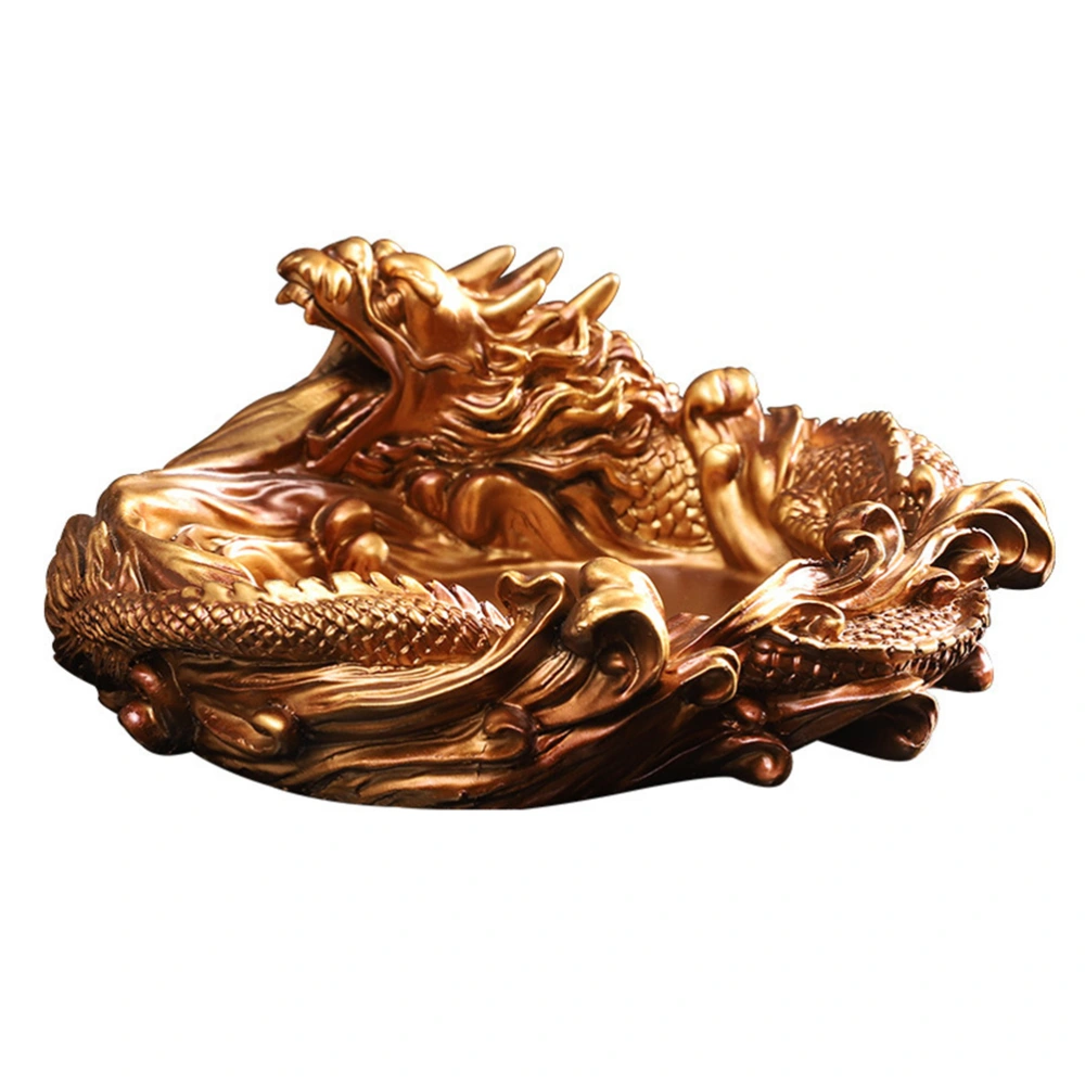 1Pc Dragon Modeling Ashtray Creative Desktop Ash Holder Resin Craft Golden