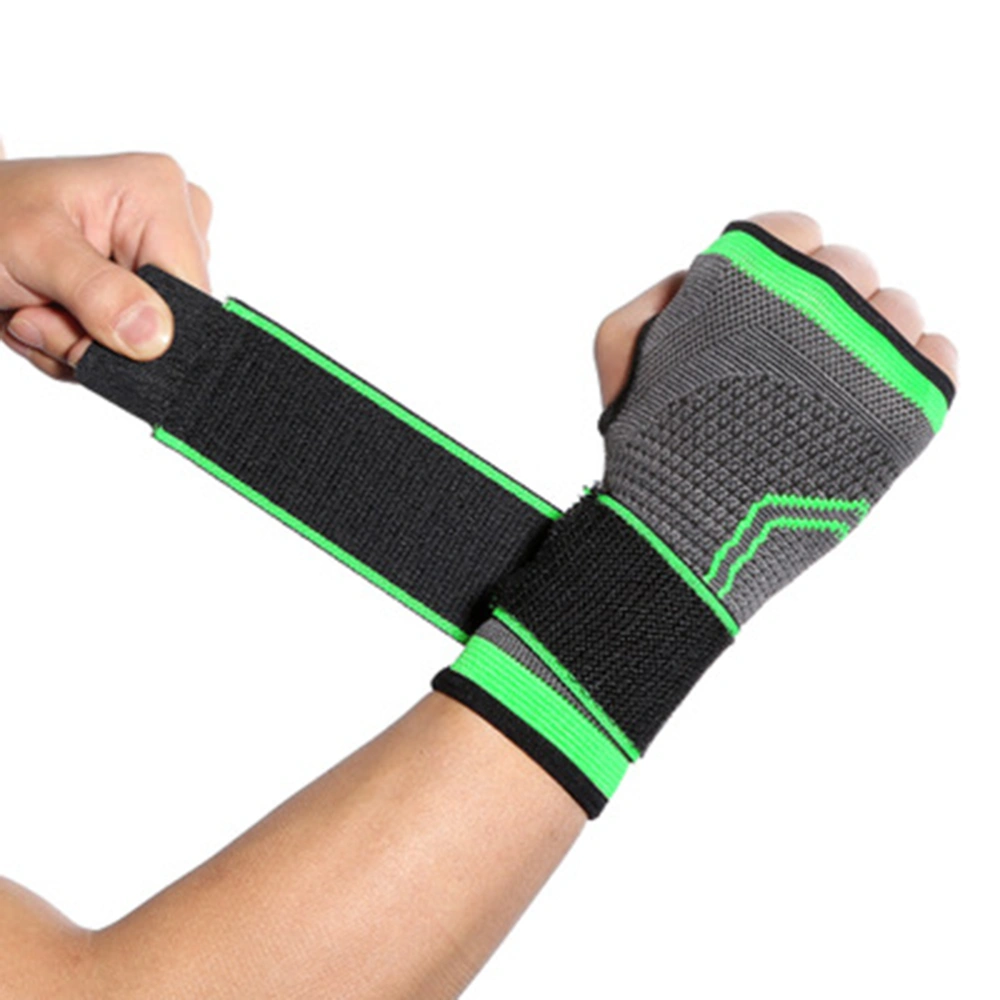 1Pc Fitness Fingerless Wristbands Sports Safety Wrist Guard Anti-Slip Half-Finger Gloves Size L