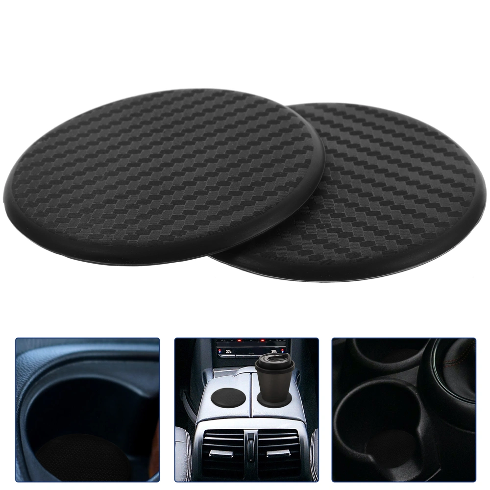 4pcs Wear-resistant Car Cup Mat Convenient Car Coasters Car Cup Holder Non-Slip Mug Mat for Daily Use (Round, Black)