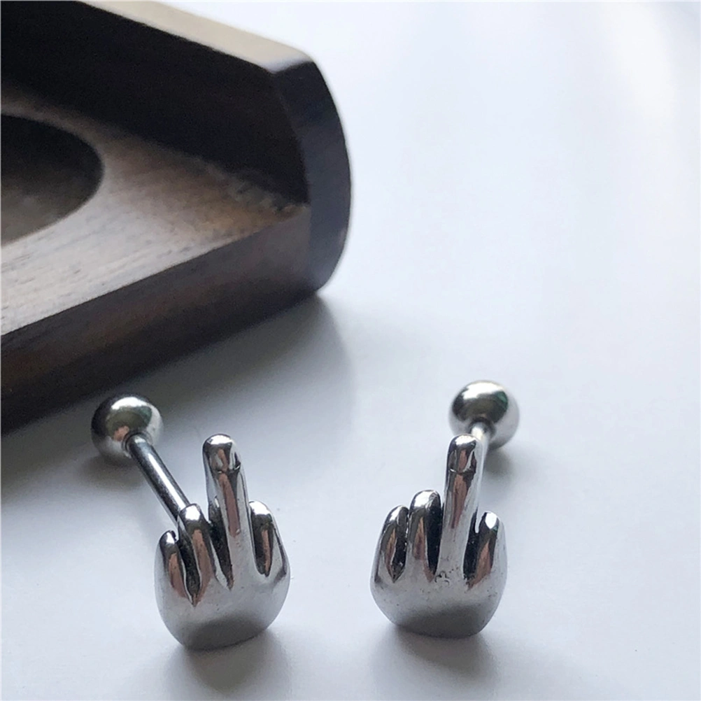 2pcs Punk Tongue Rings Stud Bars Hypoallergenic Surgical Steel Tongue Body Piercing Jewelry for Man Women