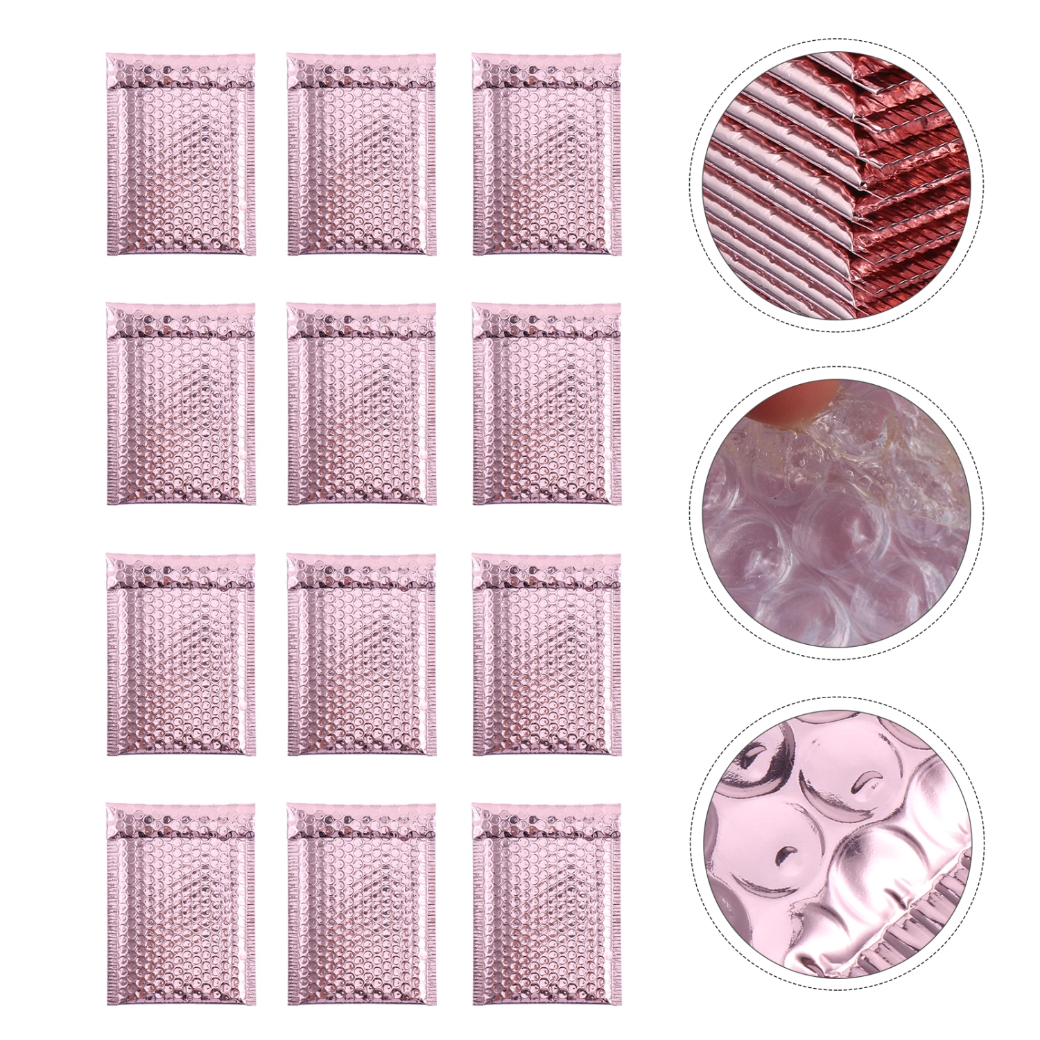 12pcs Bubble Mailers Padded Envelopes Bags Bubble Wrapping Envelope (Pink)