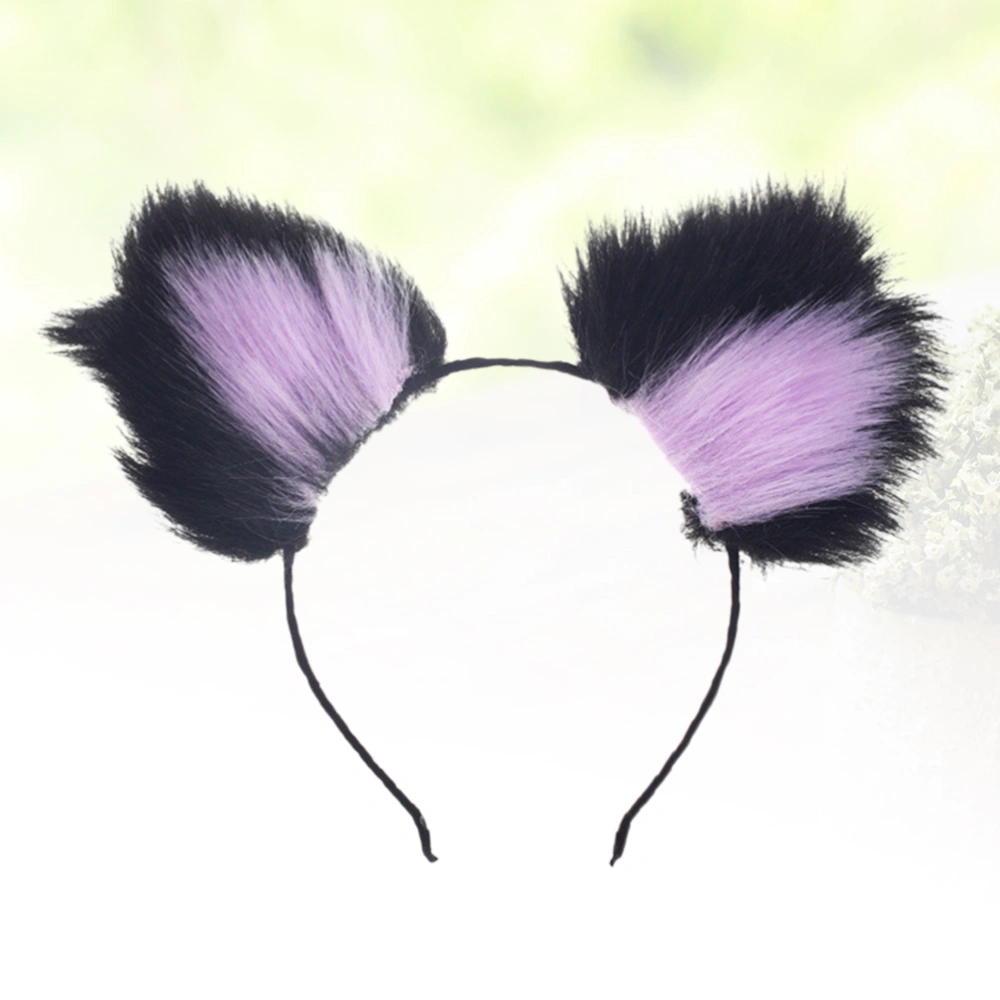 Costume Party Headband Sexy Hair Band Headwear Women Hair Accessories Rabbits Ears Girls Hair Hoop(Black and Purple)