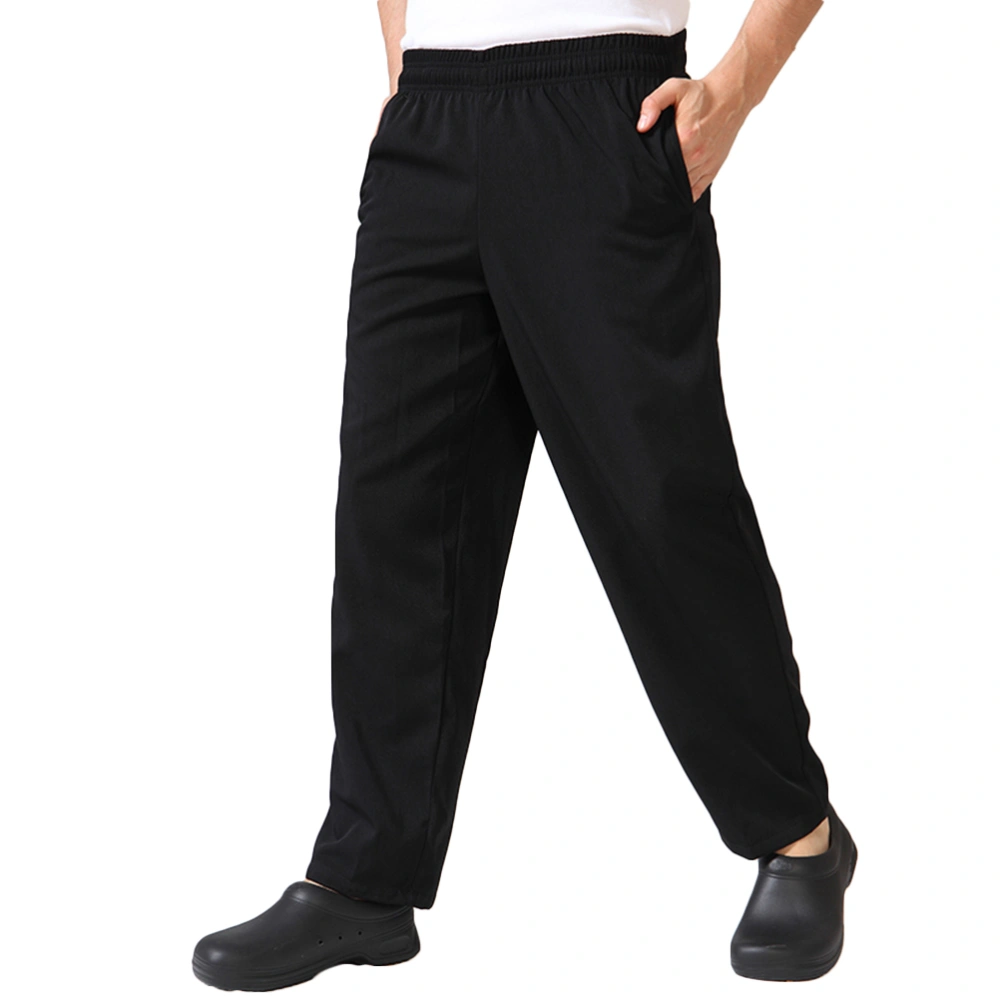 A Pair of Chef's Workwear Durable Trousers Breathable Material Chef Pants - Size M(Black)