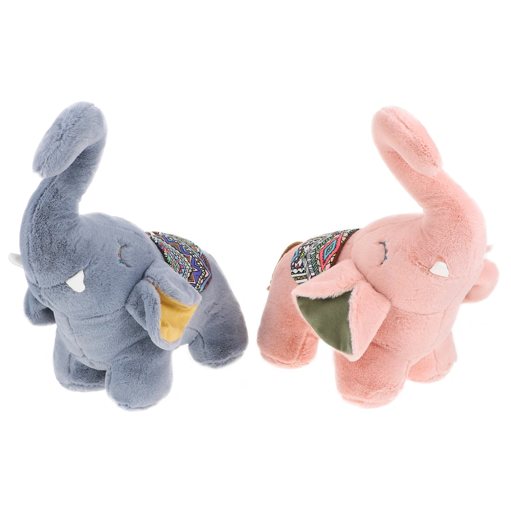 2pcs Adorable Little Elephant Doll Toys Cartoon Elephant Plush Dolls Kids Toys