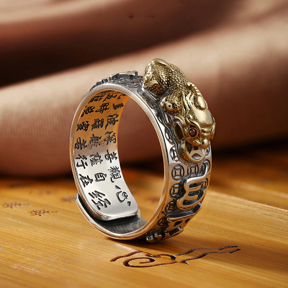 1Pc Male Finger Ring Decorative Ring Copper Open Ring Male Luck Jewelry