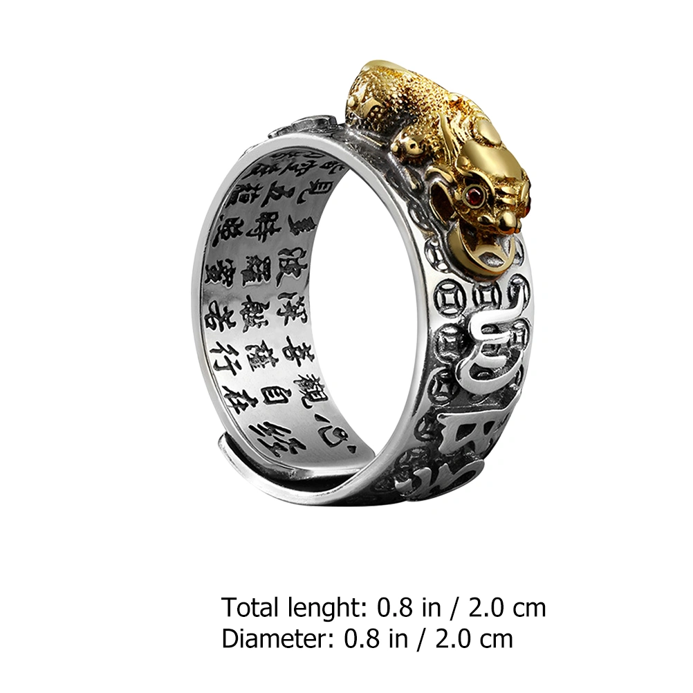 1Pc Male Finger Ring Decorative Ring Copper Open Ring Male Luck Jewelry