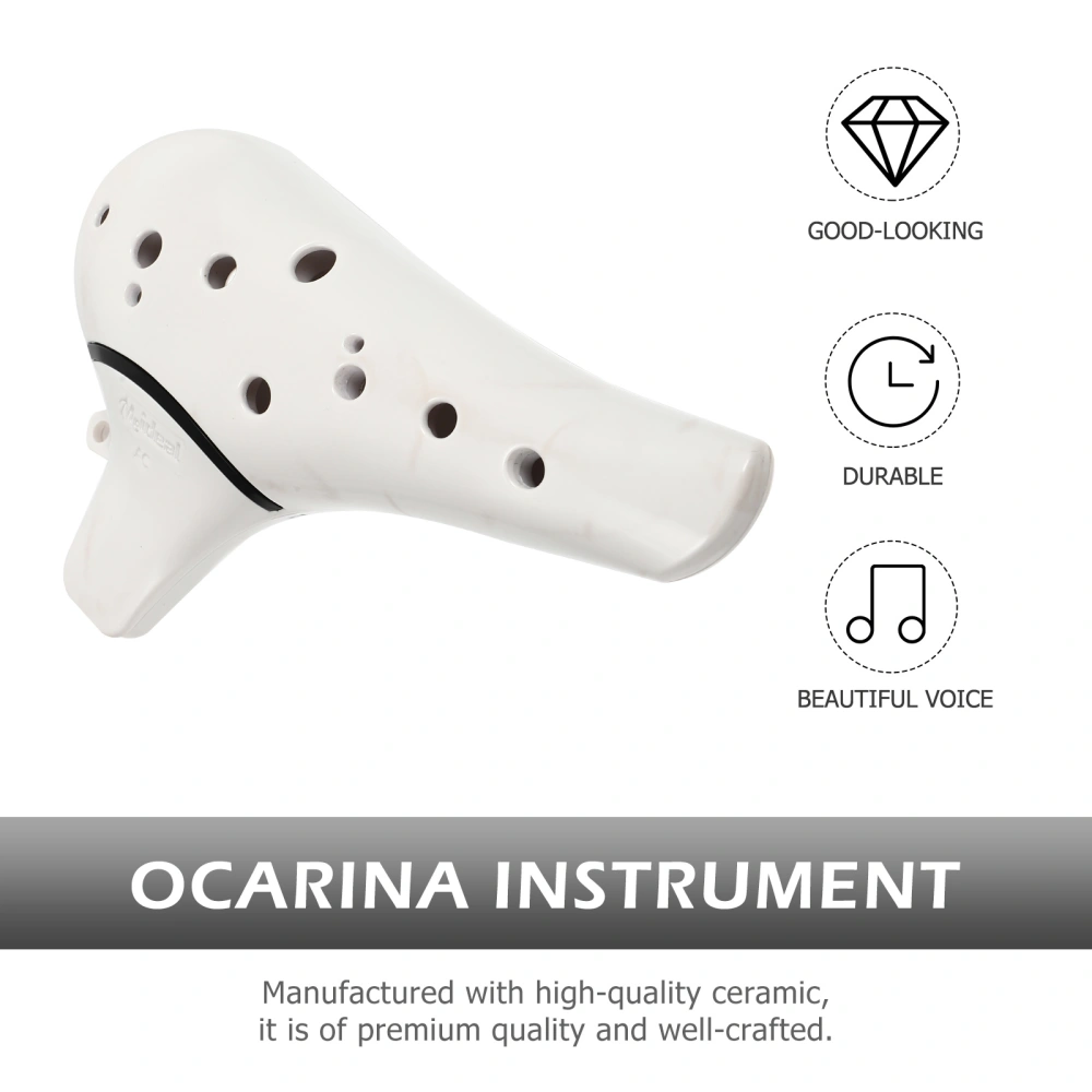 1Pc Ceramic Ocarina Creative Alto Ocarina Musical Instrument for Beginner